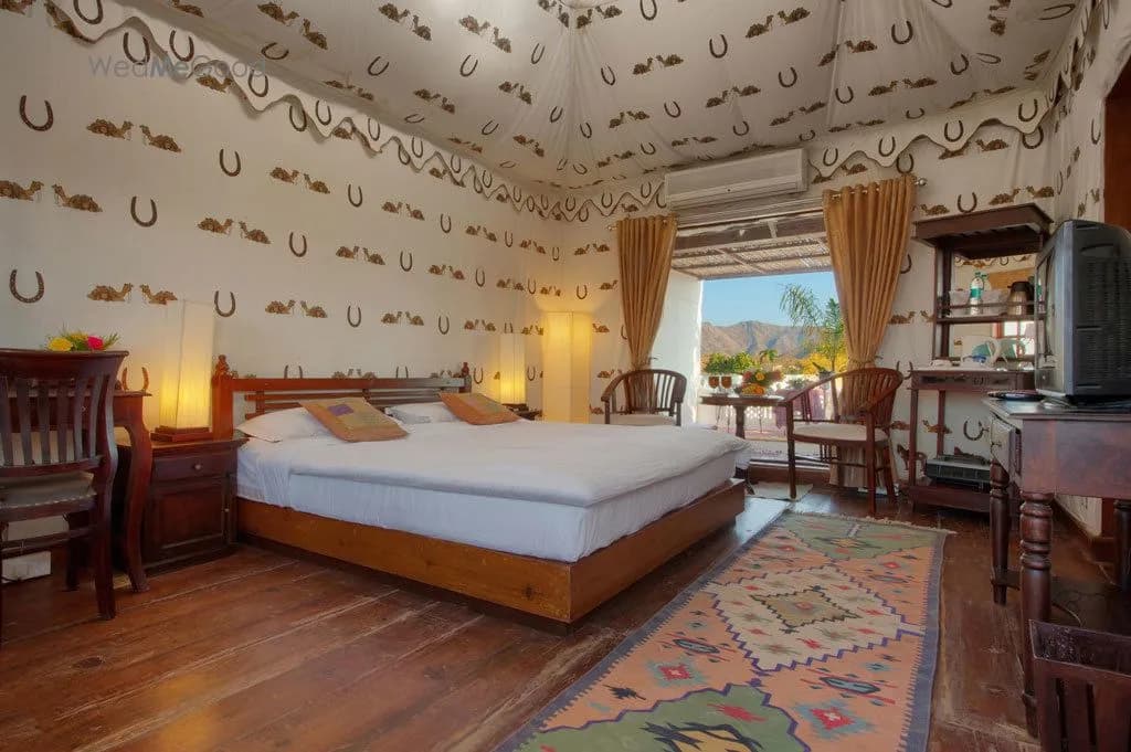 Themed royal suite with Arabian and Persian style decor at Aaram Baagh Pushkar
