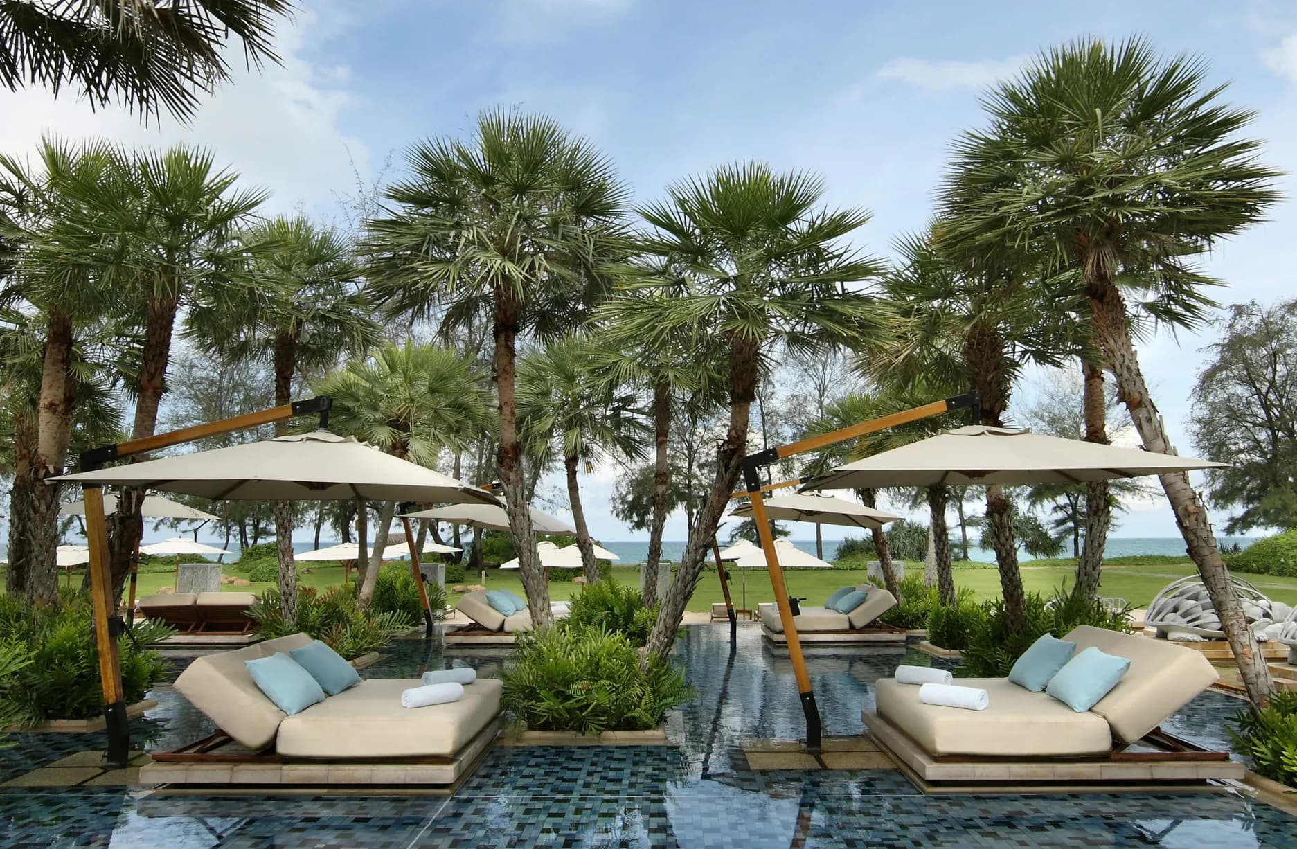 Infinity swimming pool with Andaman Sea views at Anantara Mai Khao Phuket Villas, Phuket