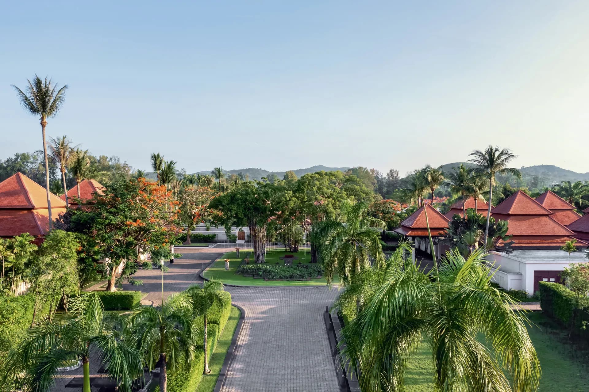 Entrance and arrival lobby of Banyan Tree Phuket lagoon resort, Thailand