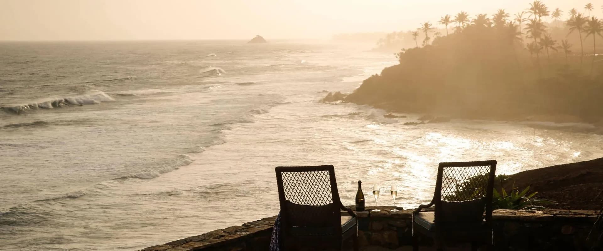 Clifftop lawns and ocean look-out points on the promontory at Cape Weligama, Sri Lanka