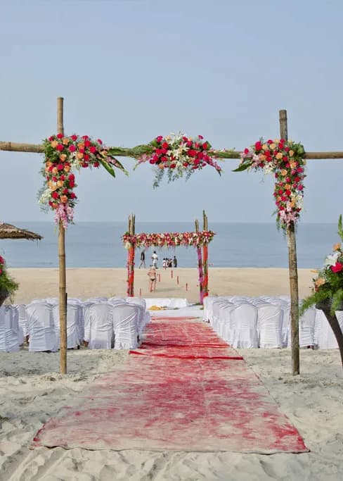 Manicured beach lawns at Caravela Beach Resort Goa in Varca