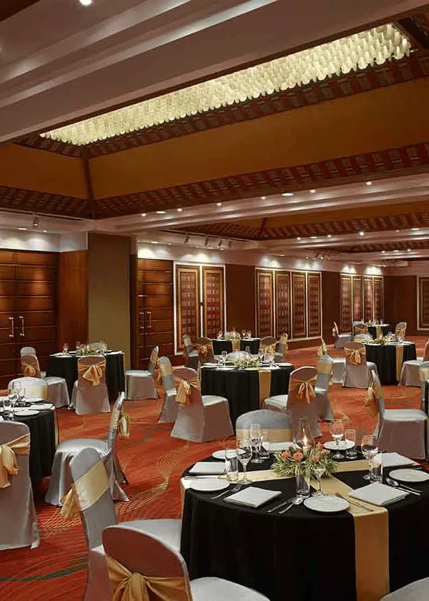 Indoor banquet hall at Caravela Beach Resort Goa