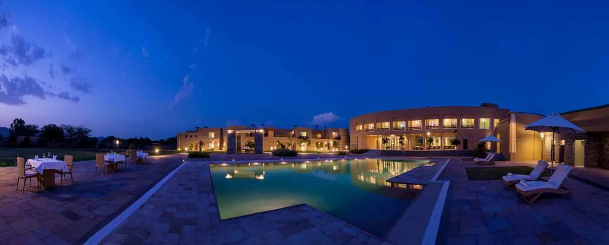 Design-led contemporary guest suite interior at Dera Masuda luxury resort Pushkar