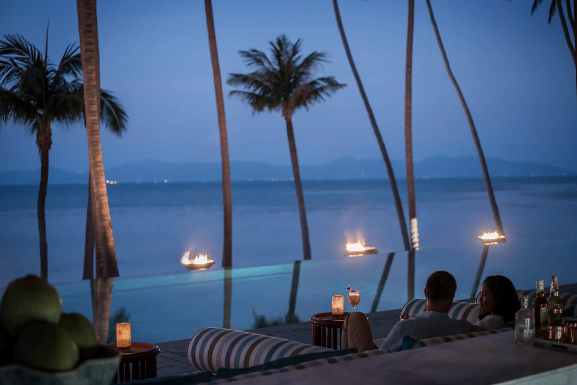 Four Seasons Resort Koh Samui hillside pool villa interior and private infinity pool with Gulf of Thailand sea view