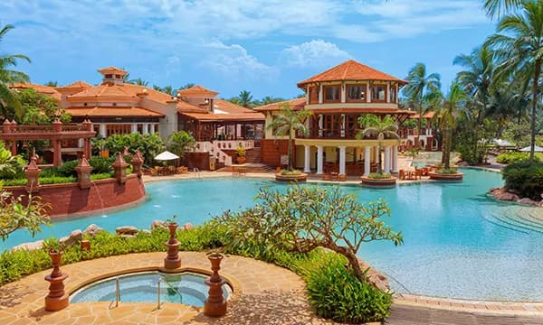 Indo-Portuguese palace-style architecture at ITC Grand Goa, Arossim, South Goa