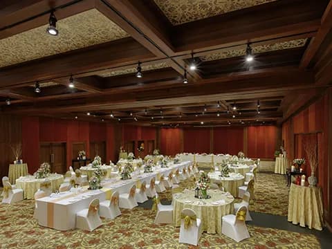 Salcete wood-panelled ballroom at ITC Grand Goa
