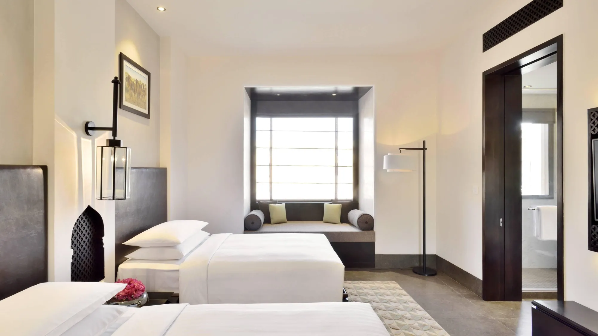 Contemporary king-bed guest room at Jaisalmer Marriott Resort and Spa