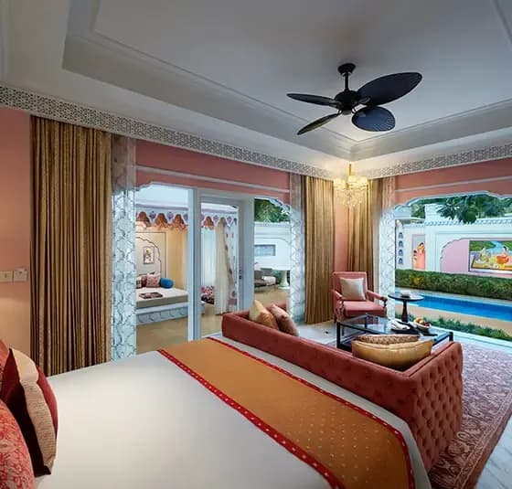 Royal villa with private plunge pool at The Leela Palace Jaipur