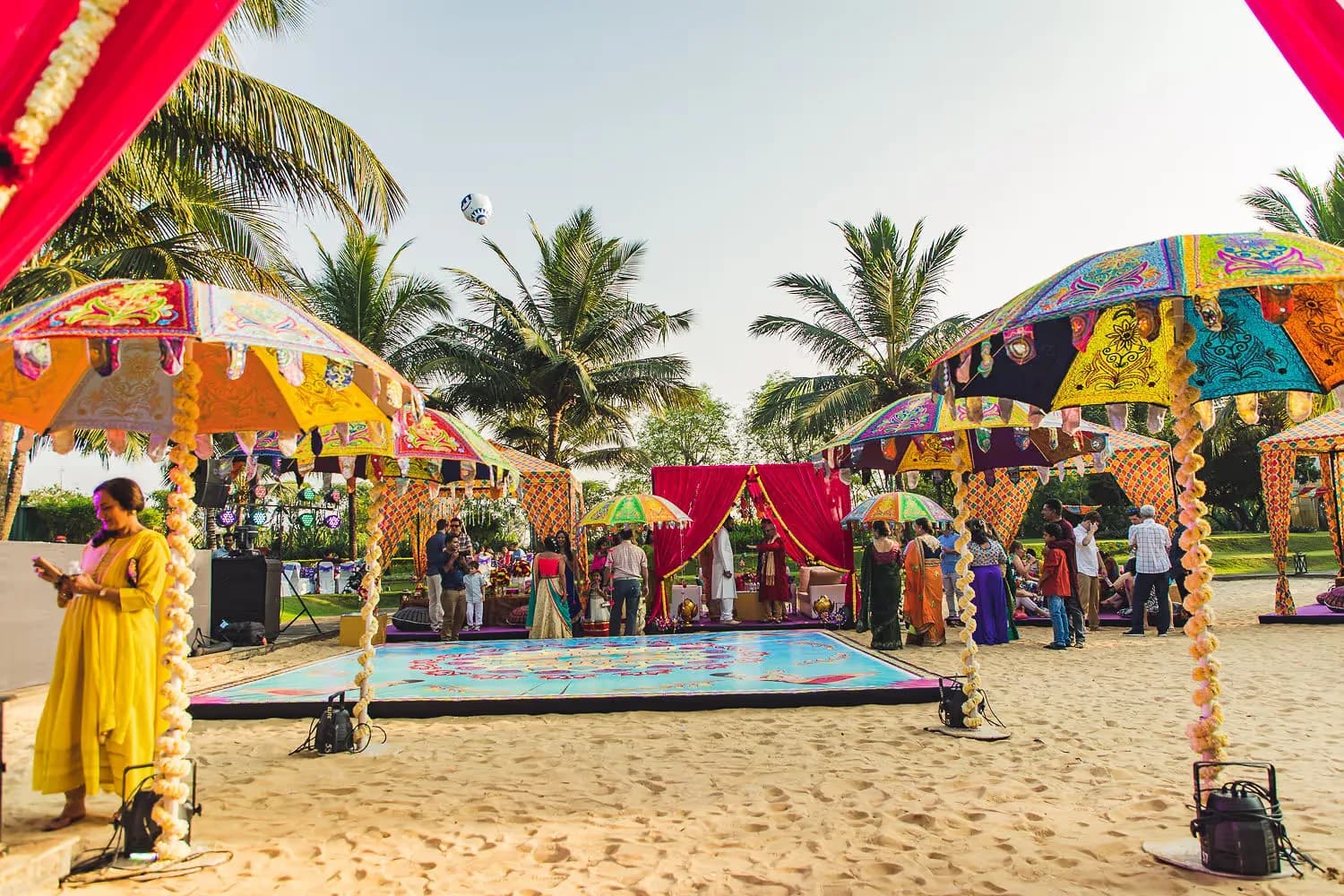 Garden and lawn wedding setting at Planet Hollywood Beach Resort Goa