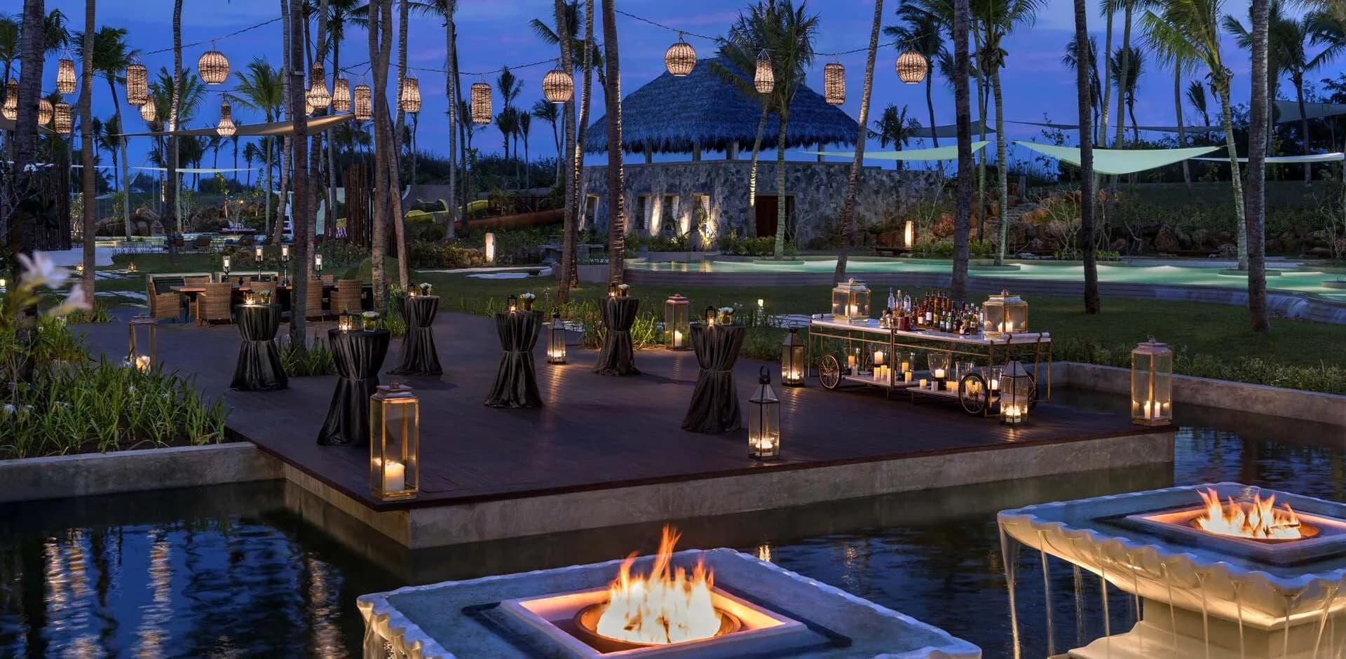 Banquet and event space set up for a celebration at Shangri-La Hambantota, Sri Lanka