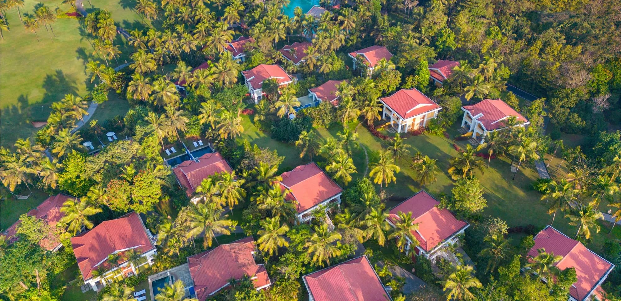 Aerial view of Taj Exotica Resort and Spa Goa in Benaulim