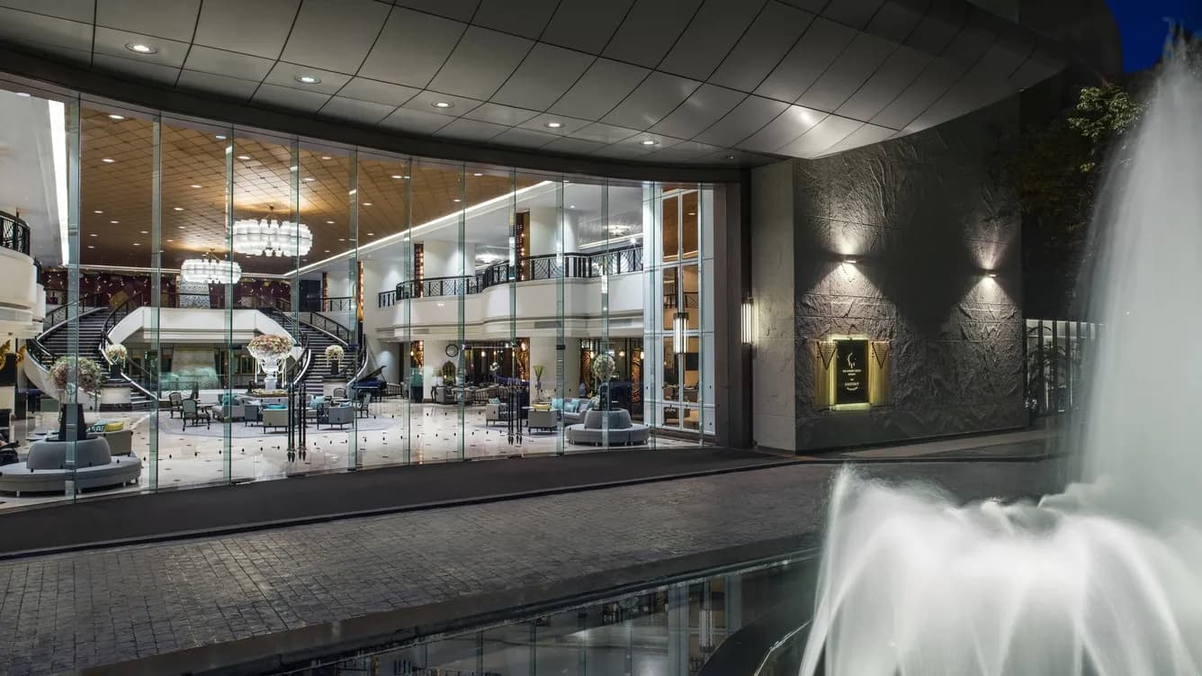 Grand entrance and arrival lobby approach at The Athenee Hotel Bangkok