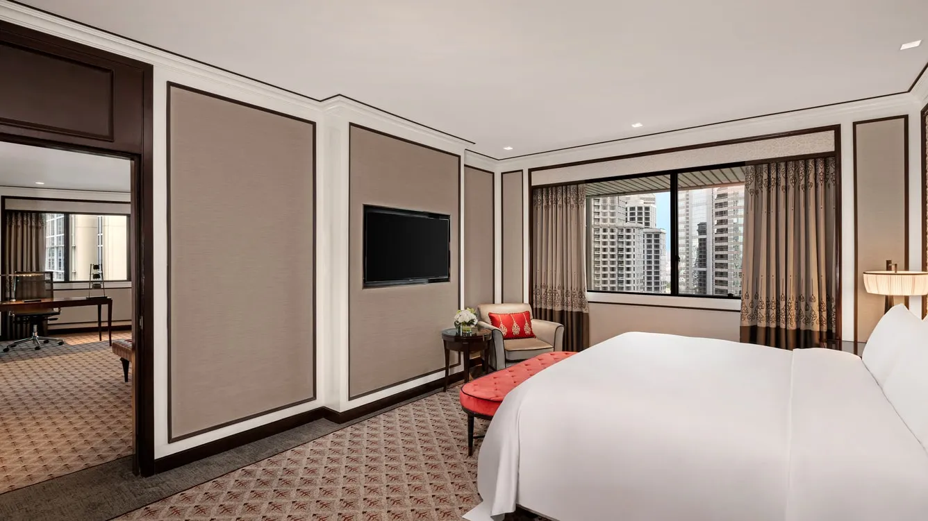Luxury Collection king suite living area at The Athenee Hotel Bangkok