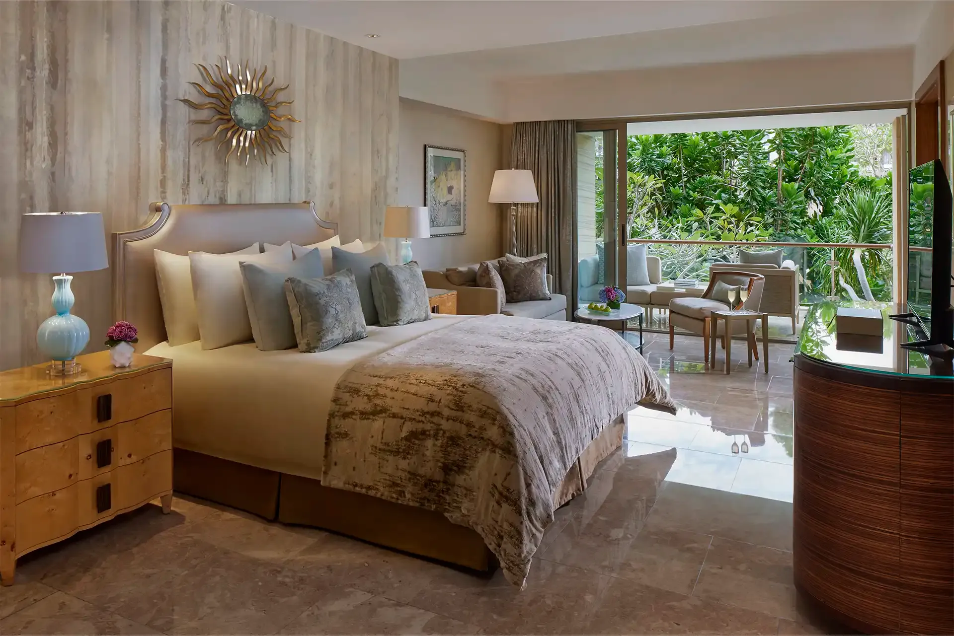 Royal Suite living and bedroom interior at Mulia Resort, The Mulia Bali, Nusa Dua