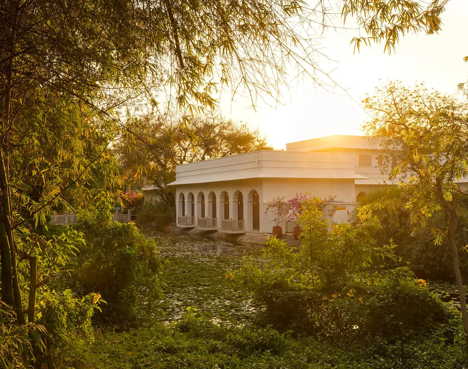 Royal-caravan style luxury tents set among forest and mango orchard at The Oberoi Vanyavilas Ranthambore