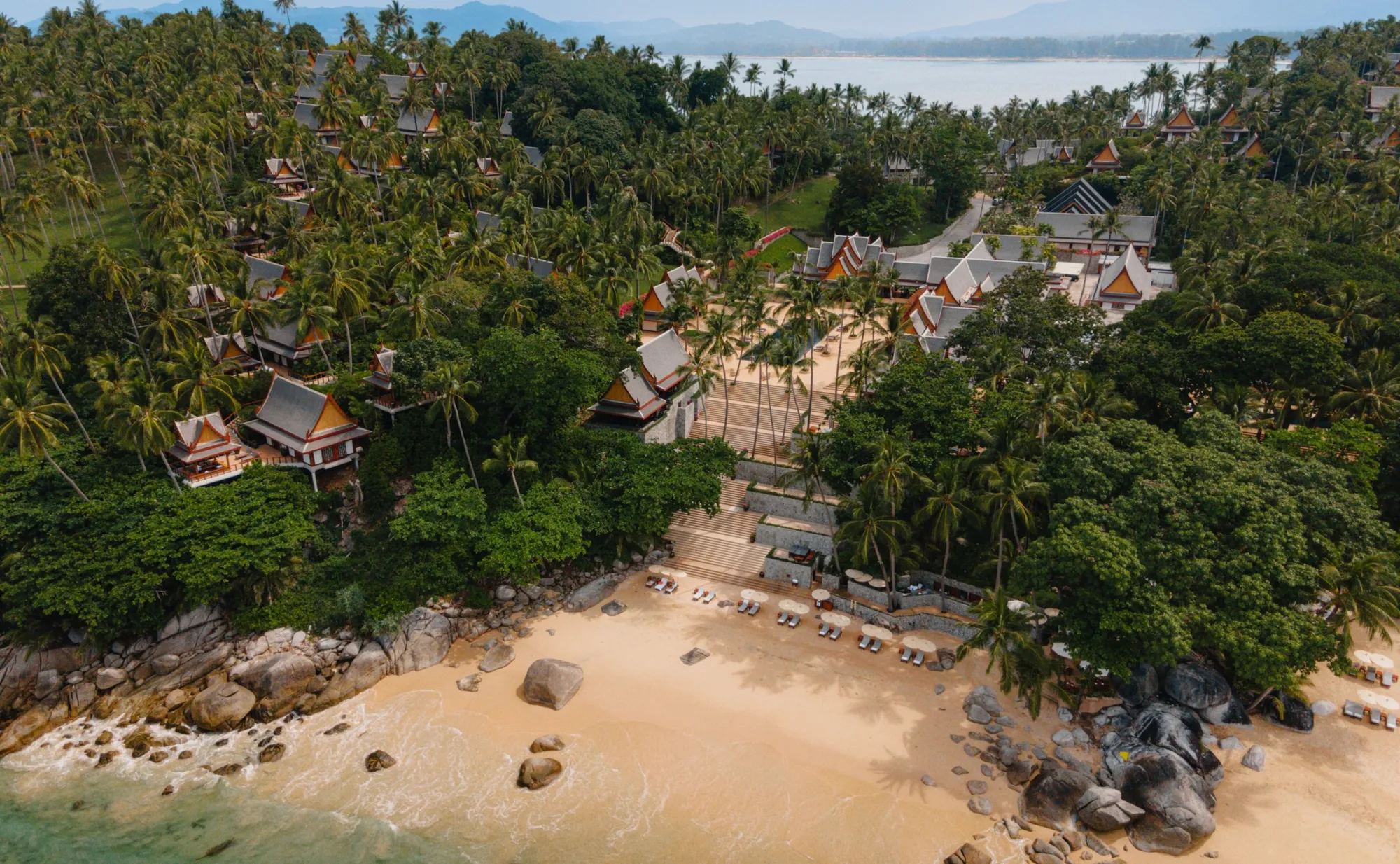 Sunset over the Andaman Sea and Pansea Beach, the setting for a sunset beach ceremony at Amanpuri, Phuket