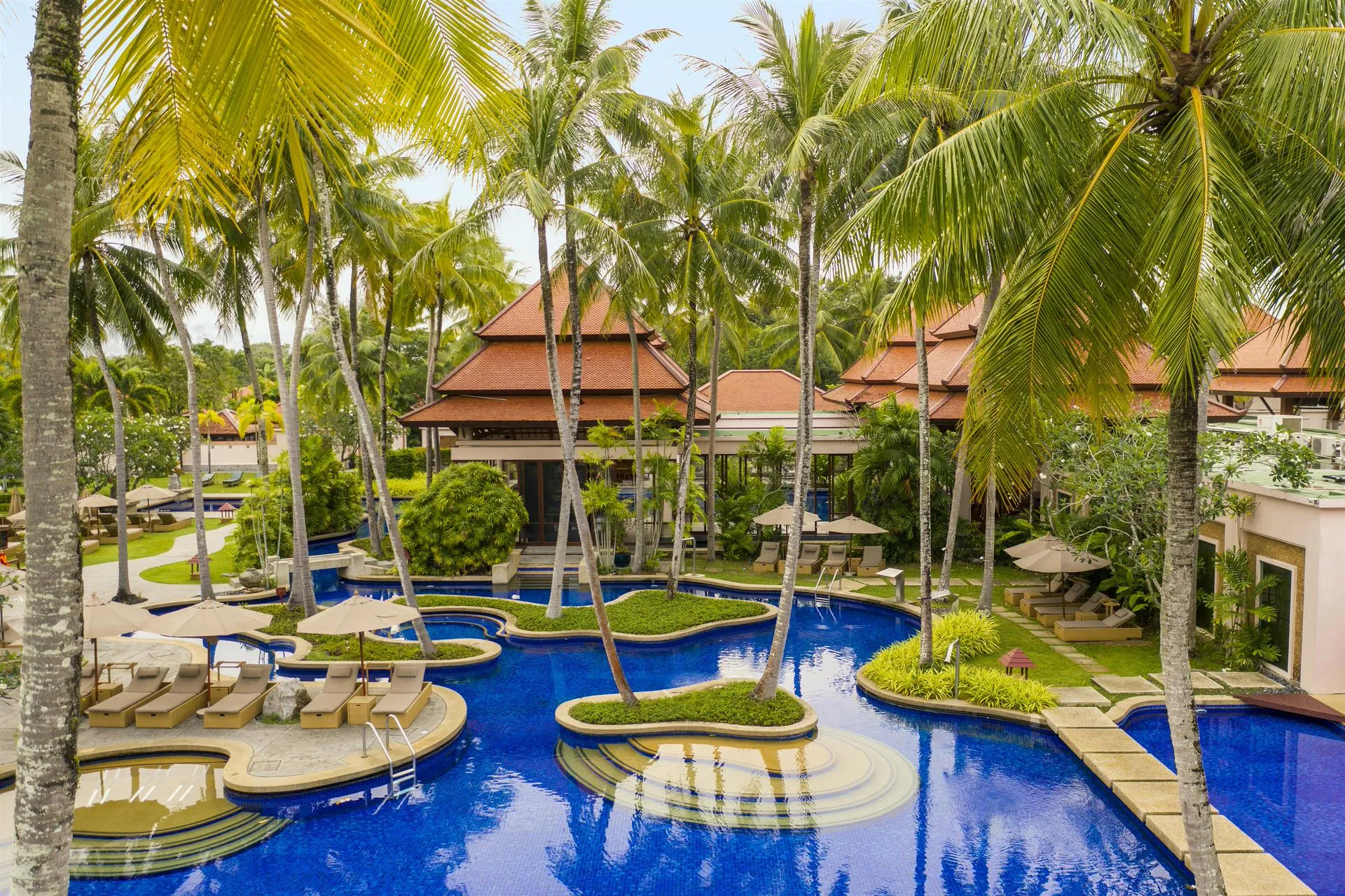 Main resort swimming pool at Banyan Tree Phuket all-villa lagoon resort, Thailand