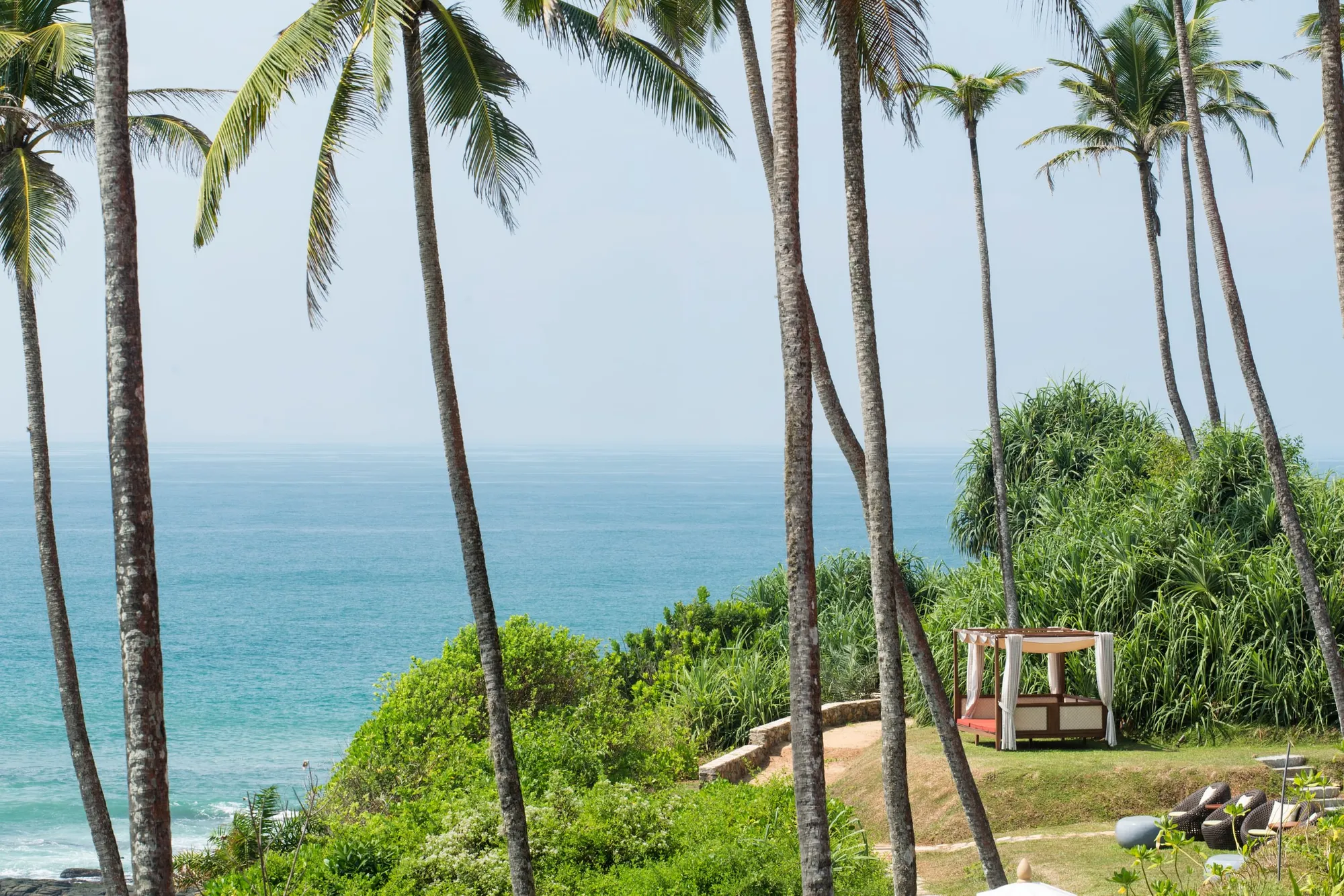 Cape Weligama clifftop headland and the Indian Ocean at golden hour, Sri Lanka