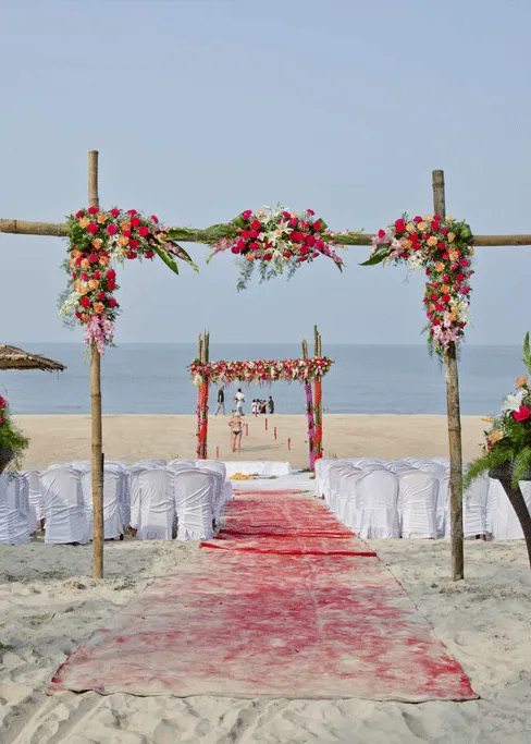 Manicured beach lawns at Caravela Beach Resort Goa in Varca