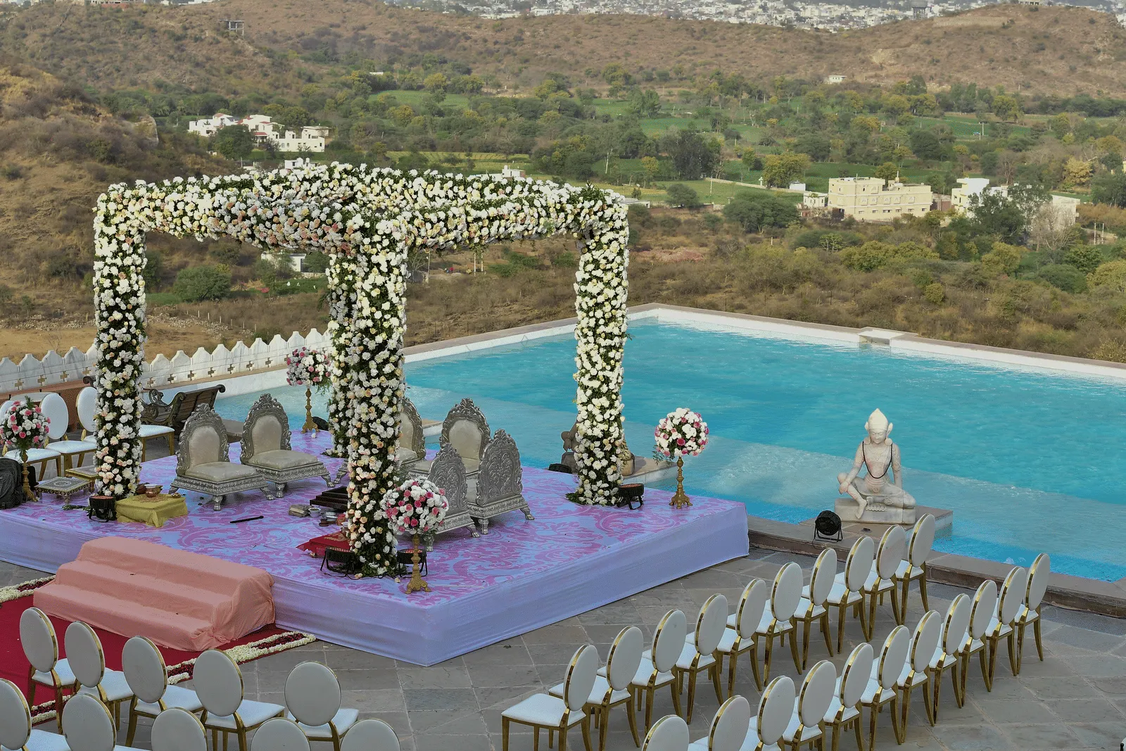 Pool terrace mandap at Fateh Garh Udaipur