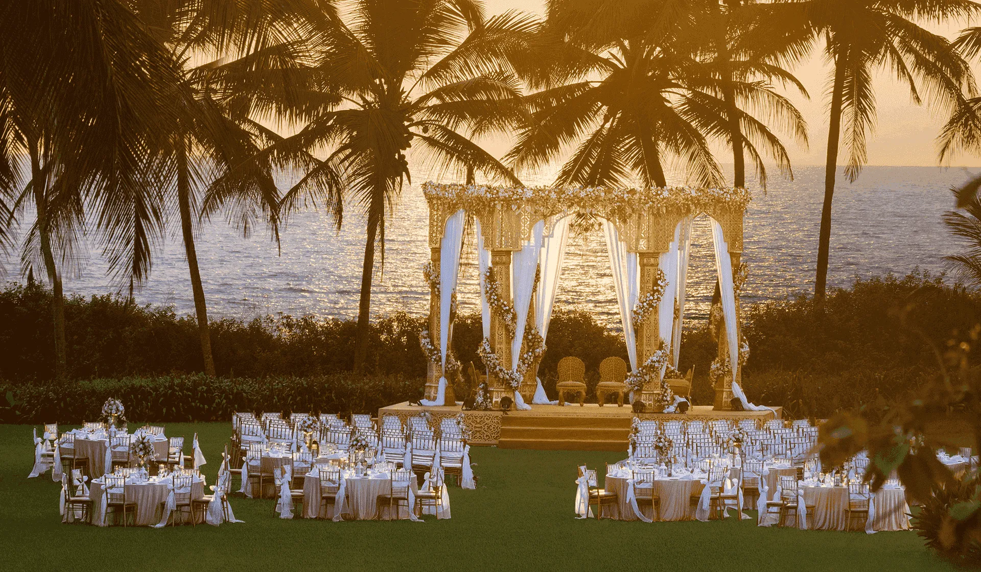 Outdoor wedding event setup at ITC Grand Goa, South Goa