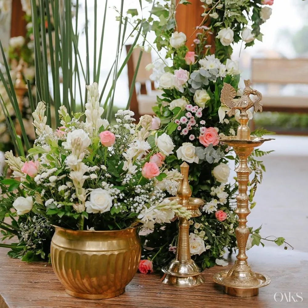 Wedding floral detail at Kumarakom Lake Resort