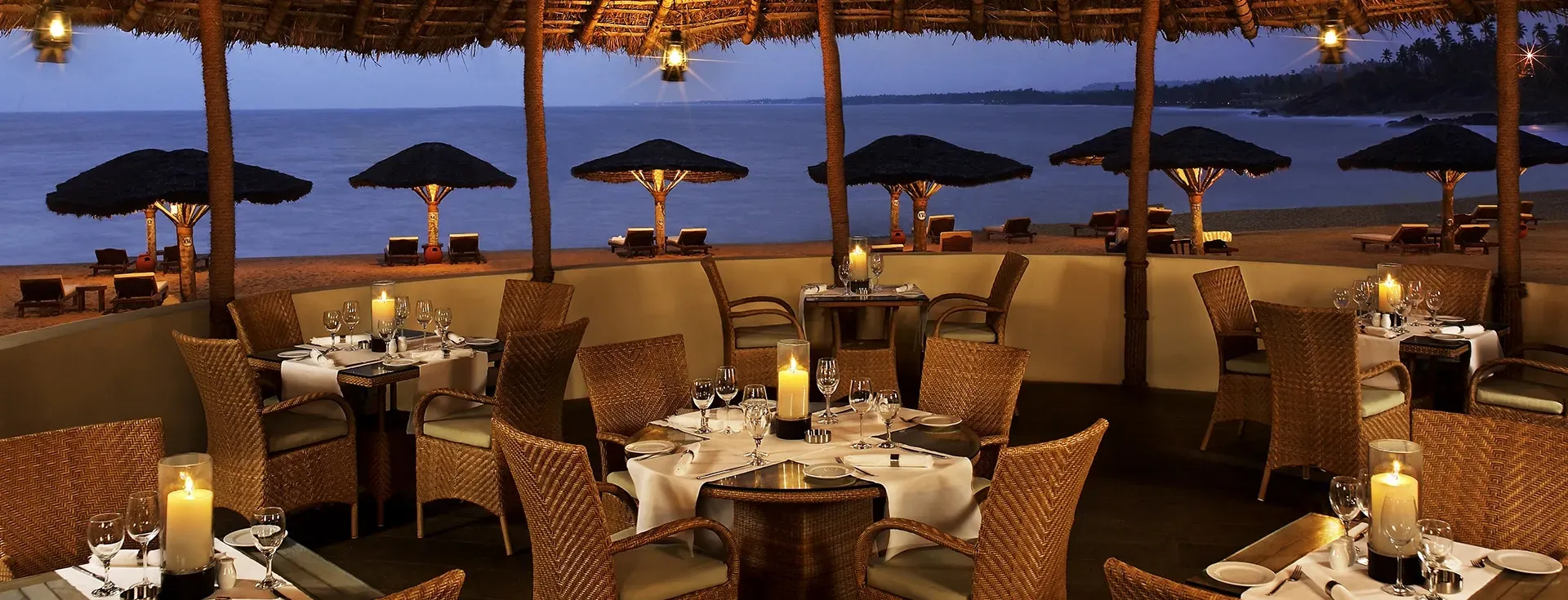 The Tides beach dinner at The Leela Kovalam