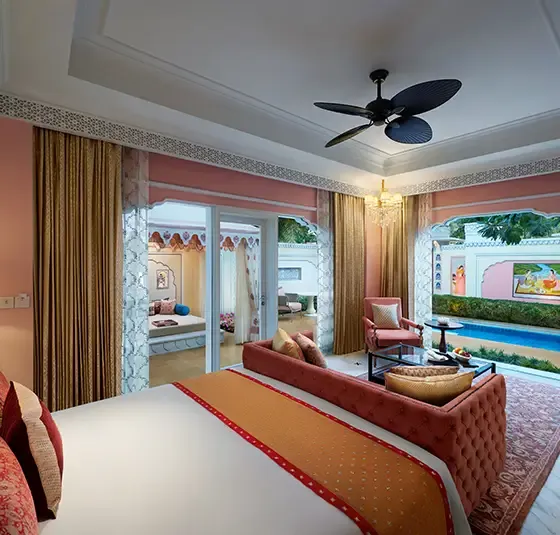 Royal villa with private plunge pool at The Leela Palace Jaipur