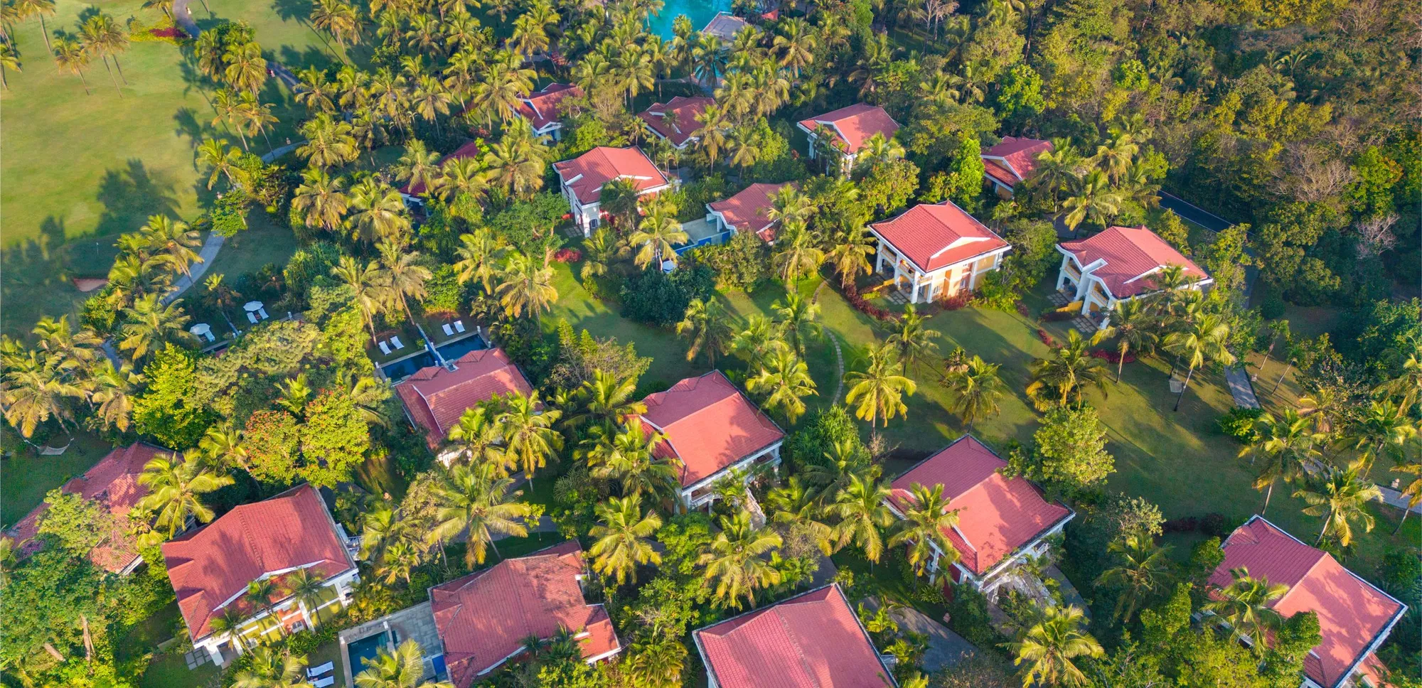 Aerial view of Taj Exotica Resort and Spa Goa in Benaulim