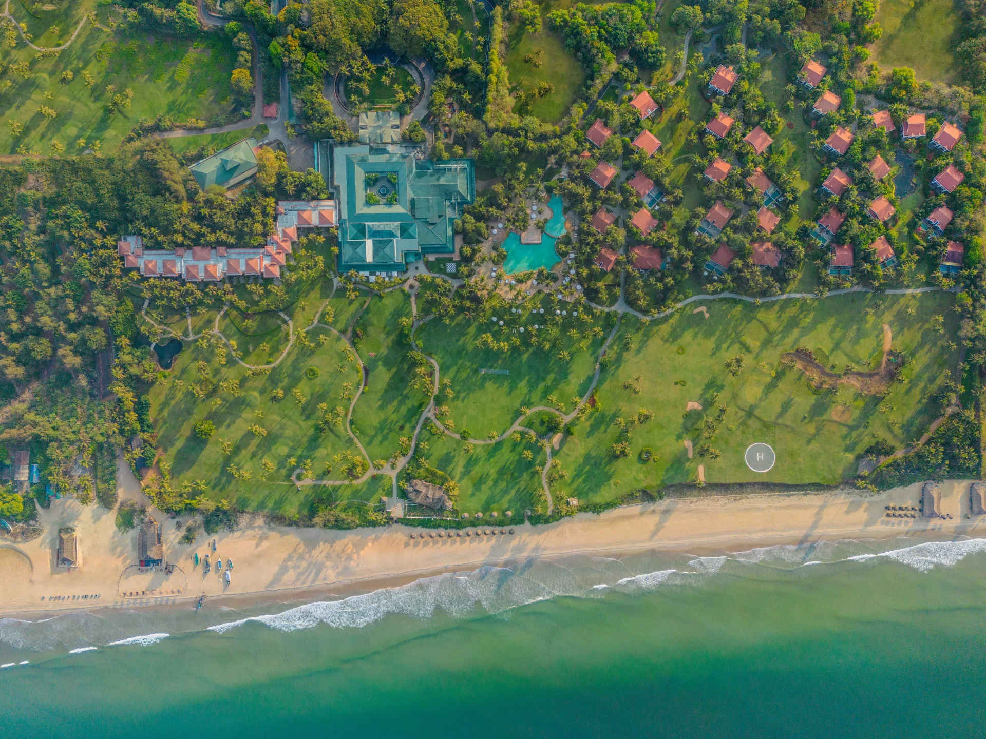 The Lawn at Taj Exotica with beachfront setting