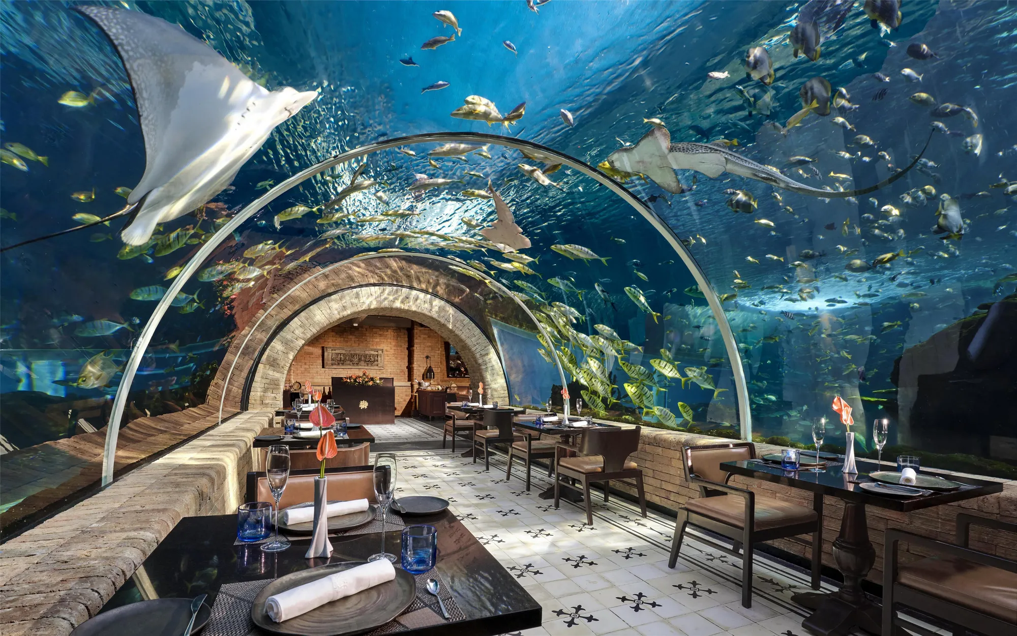 Signature restaurant interior and six-star dining presentation at The Apurva Kempinski Bali, Nusa Dua