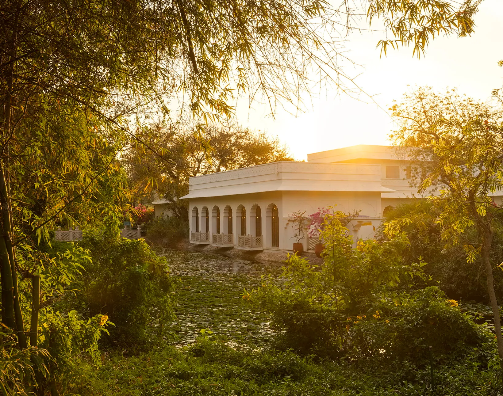 Royal-caravan style luxury tents set among forest and mango orchard at The Oberoi Vanyavilas Ranthambore